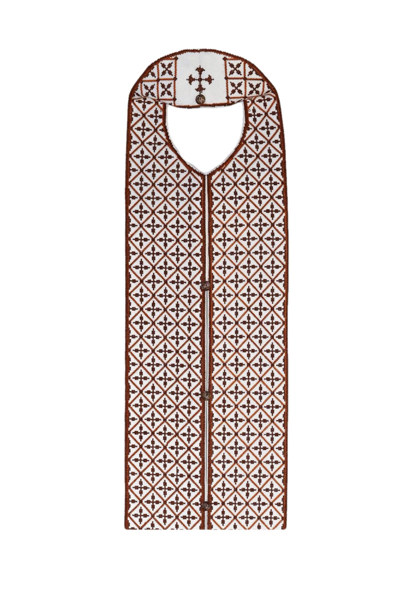 Handmade embroidered Epitrachelion (stole) on canvas – Design 7