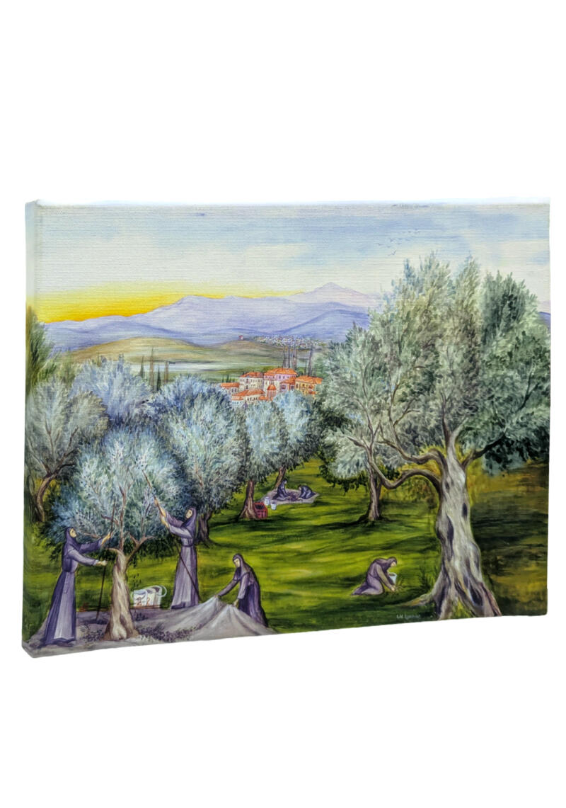 Πίνακας σε καμβά (αντίγραφο/ εκτύπωση) Συγκομιδή της ελιάς